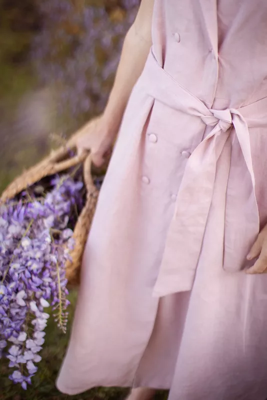 Double Breasted Dress: Light Pink