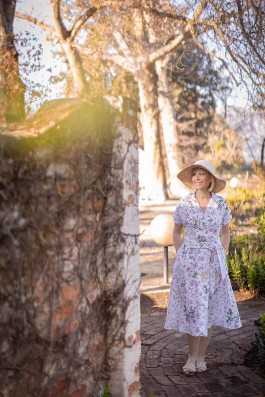 Double Breasted Dress Spring Print